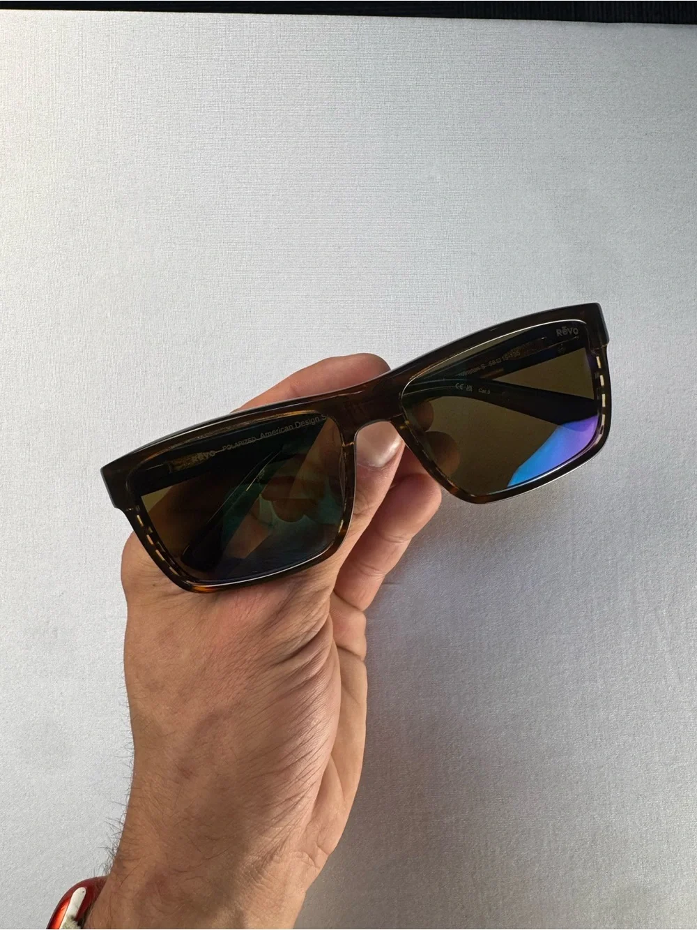 NEW Revo WINSTON S Shiny Brown Horn POLARIZED Green Lens Sunglass 1245 12 GN